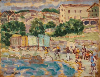 Playa y pueblo